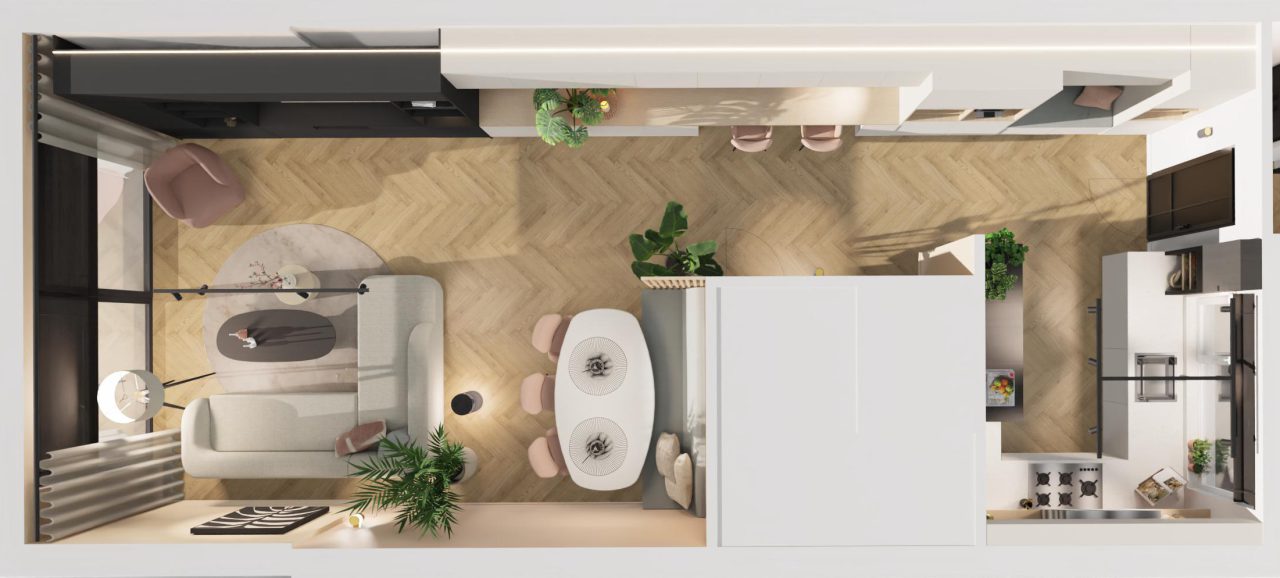 3D visualisatie van plattegrond